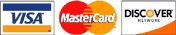 Visa, MasterCard, and Discover Credit Card Logos